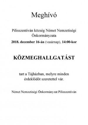 Közmeghallgatás - Német Nemzetiségi Önkormányzat